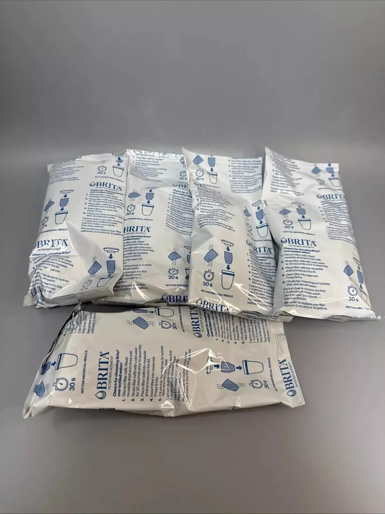New 5 pack Brita Refillable Filter Refill Packs For Pitchers and Dispensers OB07