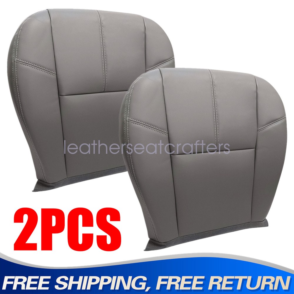 2007-2014 Chevy Silverado 1500 2500 HD Gray Leather Bottom Front Seat Cover