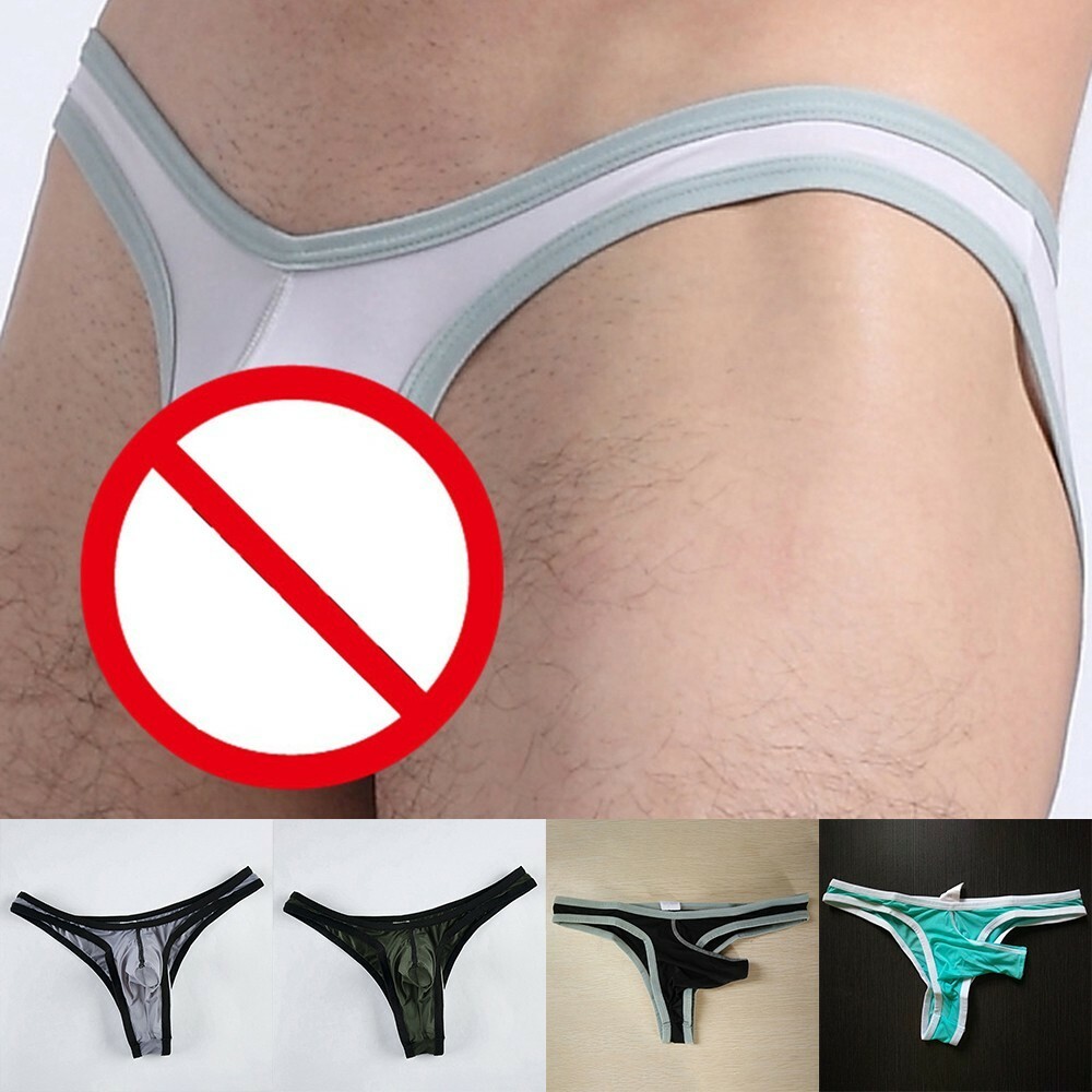 Men Sexy Micro Thong Briefs Underwear T-Back Bikini G-String Low Rise Panties