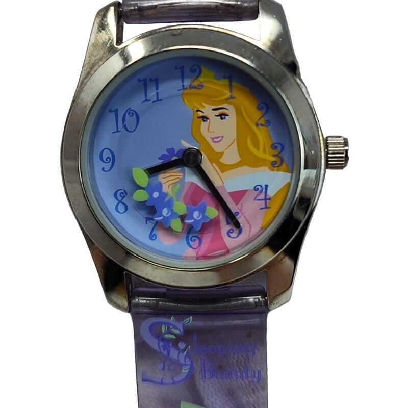 Disney Sleeping Beauty Aurora Purple Floral Watch