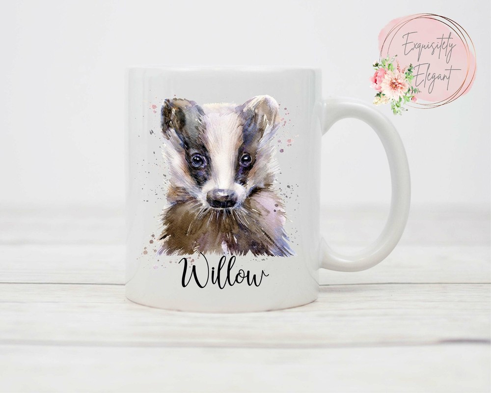 Personalised Badger Mug Personalised Cup Animal Mug Cute Mug Custom Mug Cute