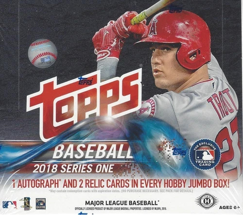 2018 Topps Series 1 Baseball MASSIVE Factory Sealed HOBBY JUMBO Box-3 AUTO/RELIC