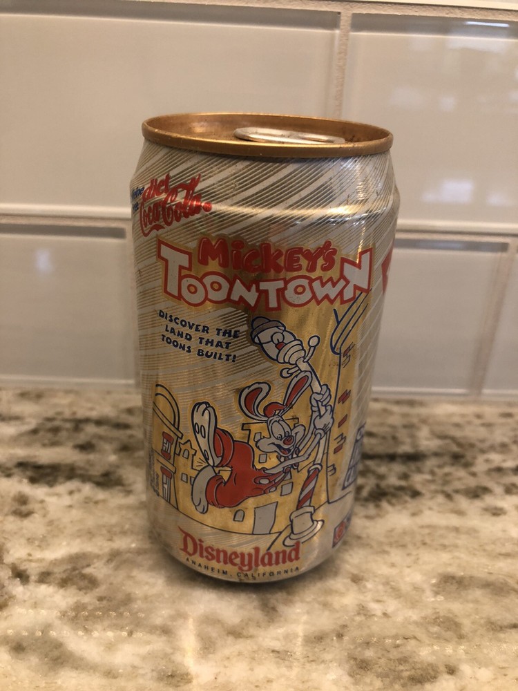 DIET CAFFEINE FREE COCA-COLA MICKEY'S TOONTOWN Soda CAN Disneyland 1992
