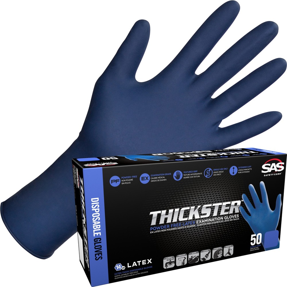 Thickster 14 Mil Powder-Free Latex Gloves 12in Textured Disposable