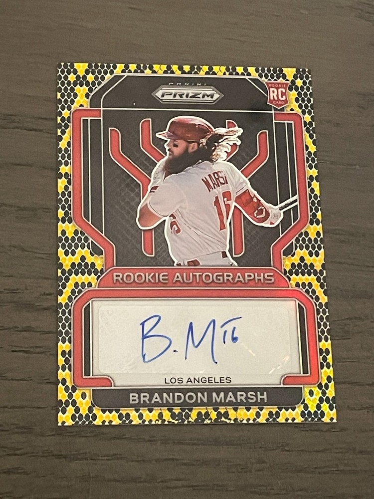 2022 Panini Prizm Rookie Autographs Snakeskin Brandon Marsh #RA-BW /35