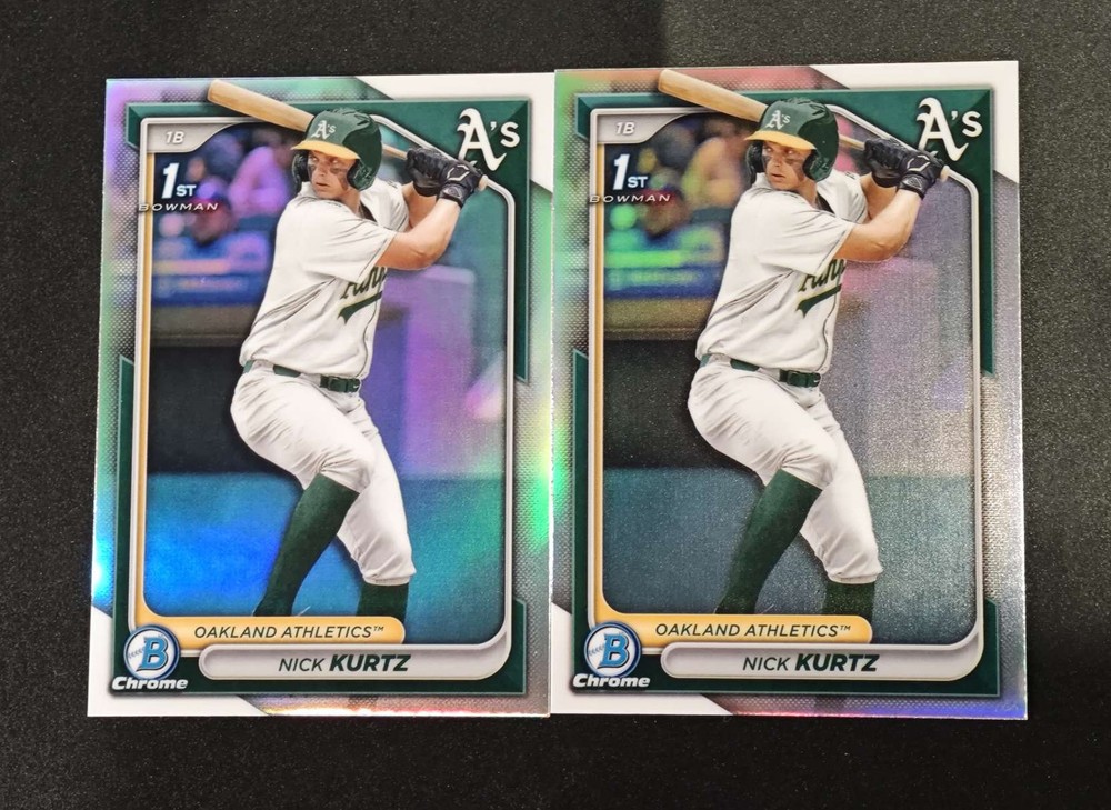 Nick Kurtz 2024 Bowman Chrome Draft 1st Refractor Athletics #BDC-56 Lots2 HD