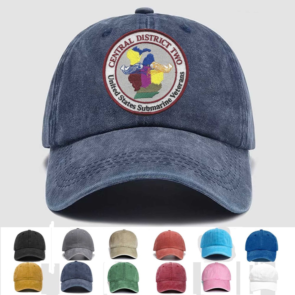 Custom Embroidered Hat Submarine Central District Two Base, Veteran Cap, Gift