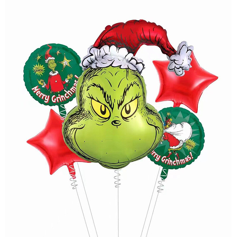 Grinch Head Large Christmas Party Foil Balloon Decorations
