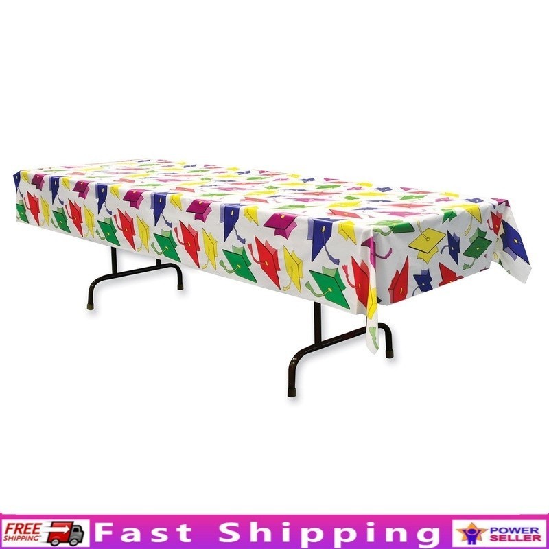 Graduation Tablecover Plastic 54x108 Party Decor Accessory 1 Count 2 Pack New