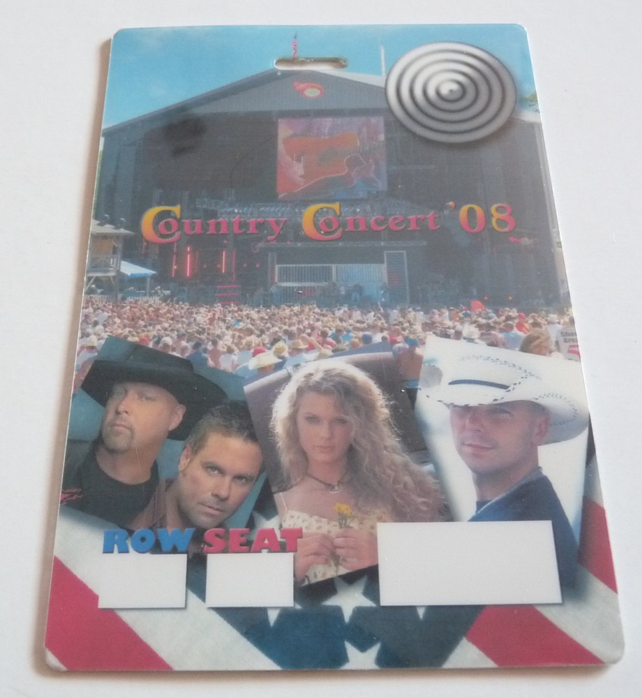 Country Concert 2008 Taylor Swift Tour Backstage Laminate Pass D12