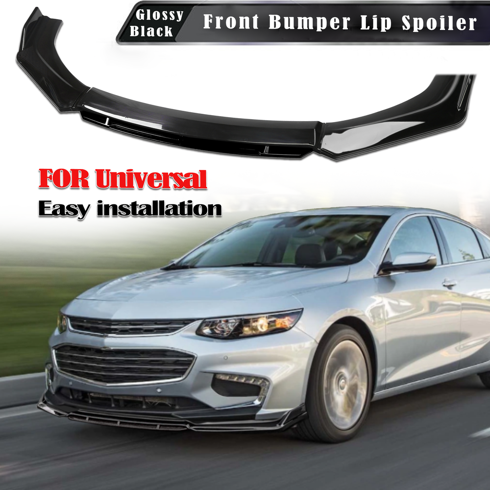 For Chevrolet Malibu Glossy Black Front Bumper Lip Spoiler Splitters Body Kit