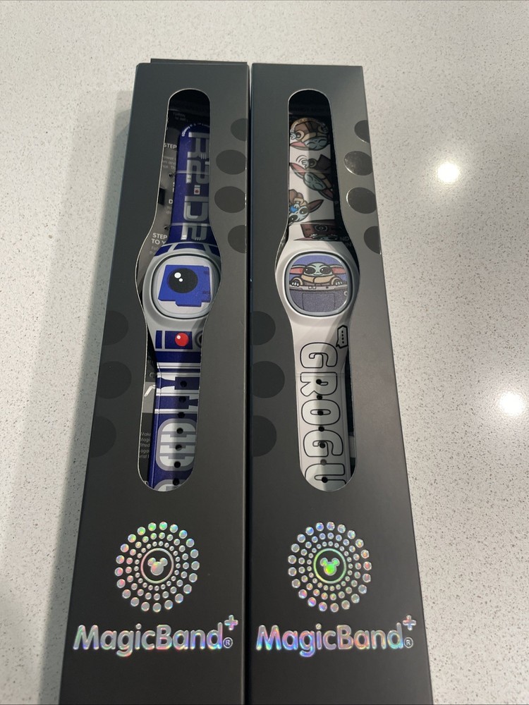 *Sold As A Pair!* Disney Star Wars R2D2 And Grogu Magicband Plus!