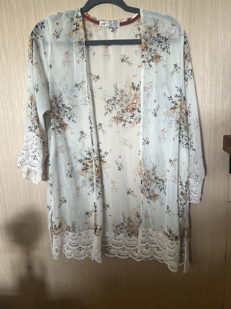 Jolt Flower Lace Cover Up Size Medium White Print