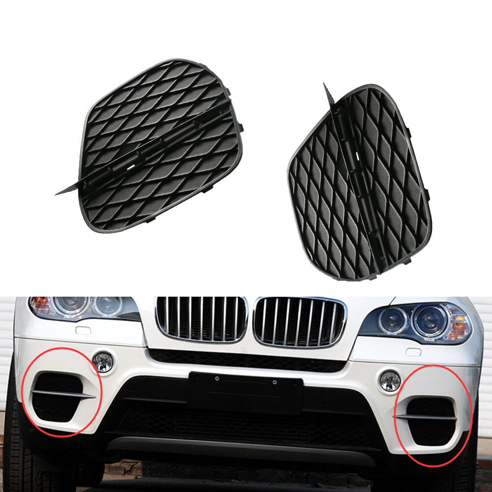 Front Lower Bumper Lateral Grill Cover + Molding Trim Set For BMW X5 E70 11-14