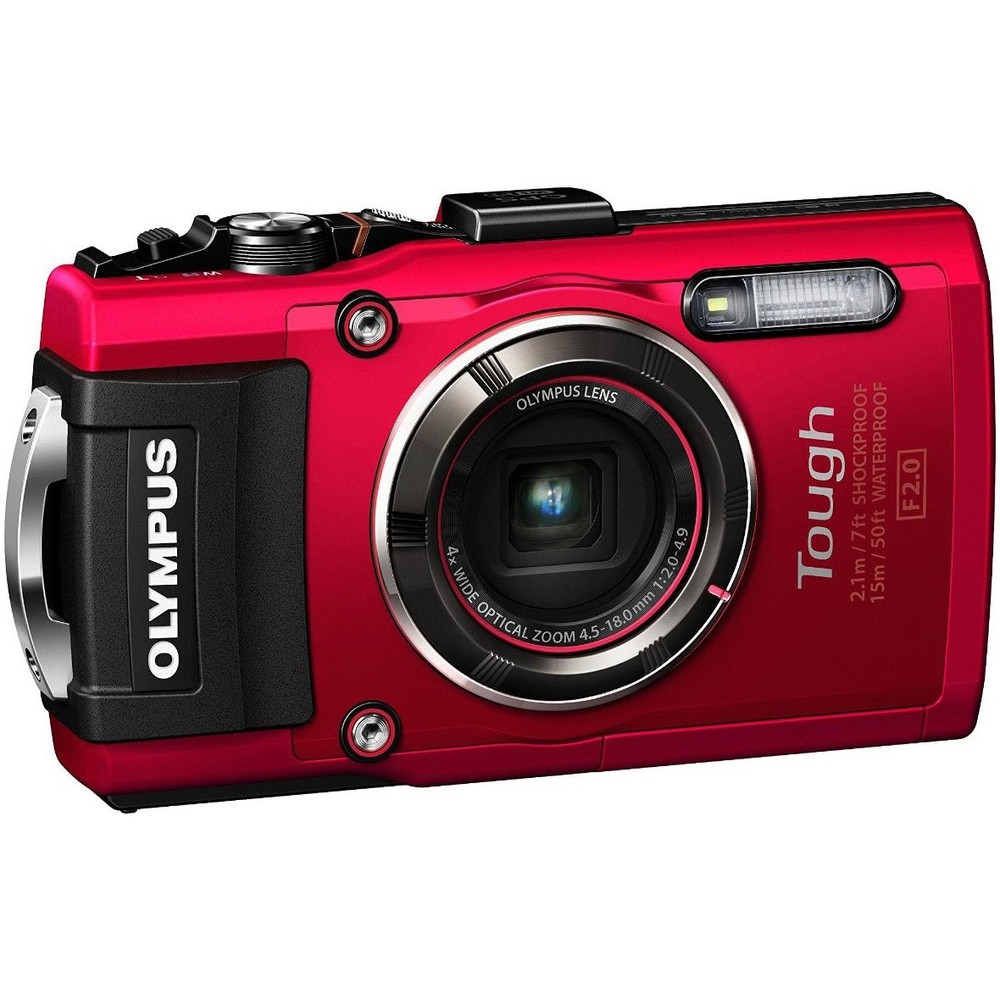 OM SYSTEM Olympus TG-4 16MP Waterproof Digital Camera 3-Inch LCD Red