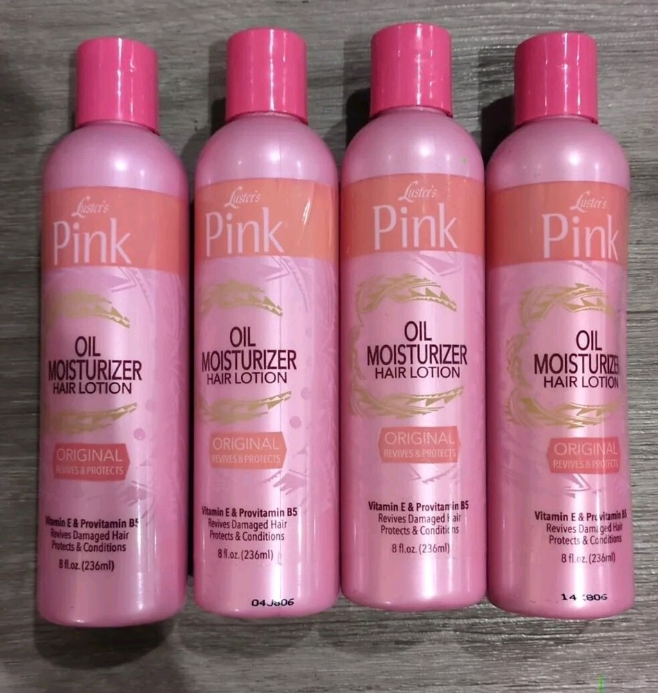 4 PACK Luster's Pink Original Oil Moisturizer Hair Lotion w/ Vitamin E, 8 fl oz