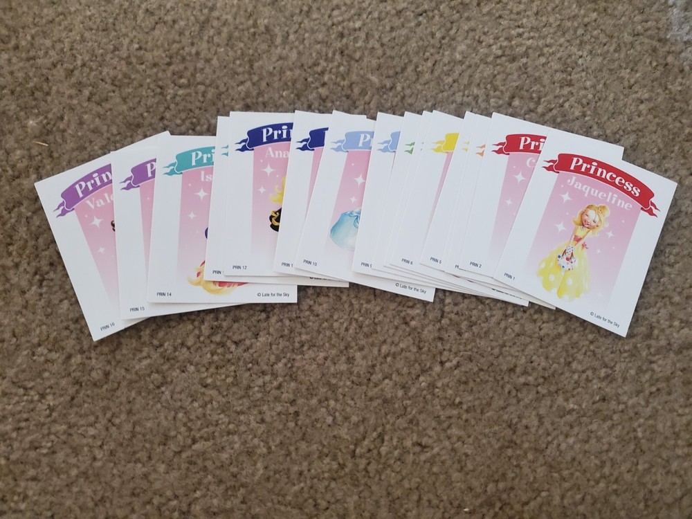 PrincessOpoly replacement game parts including character cards by Late For The Sky Games