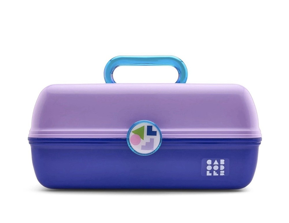 Caboodles On-The-Go Girl Makeup Box, Two-Tone Lilac on Cobalt, Hard Plastic