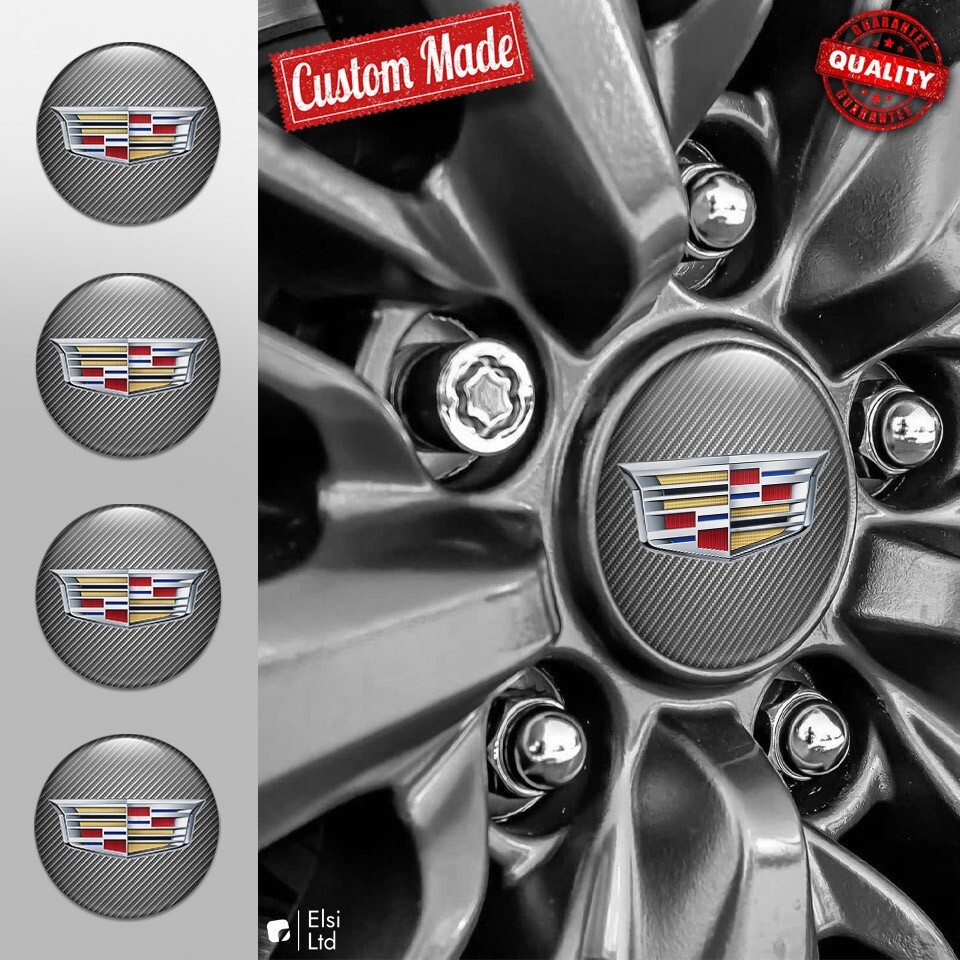 Cadillac wheel cap decals 4pcs custom rim emblems for cars