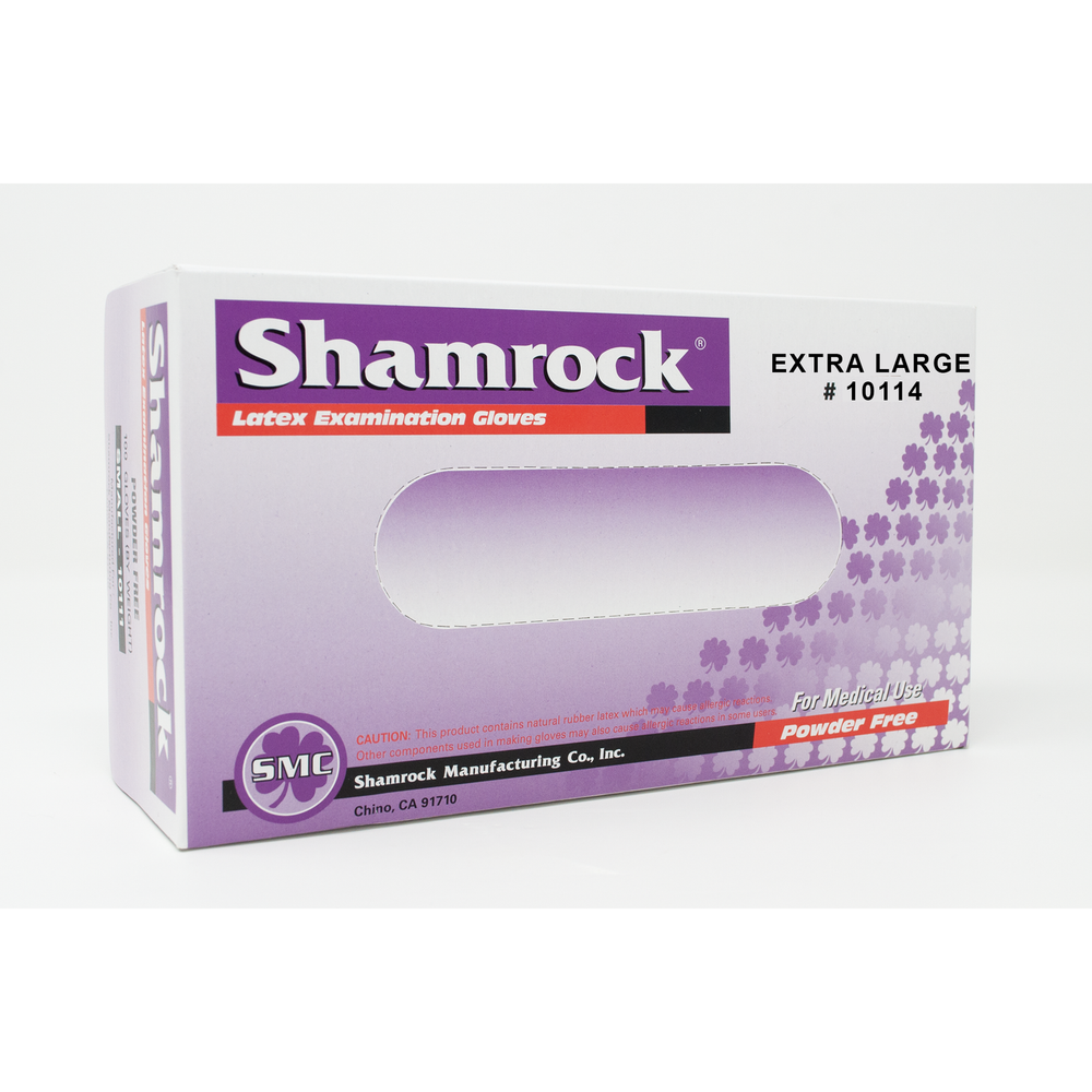 Powder-Free Textured Latex Exam Gloves Shamrock Brand
