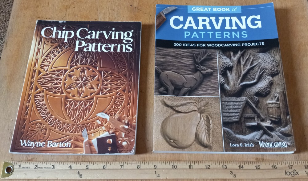 Lot of 2 Chip Carving Patterns & Carving Patterns - Used