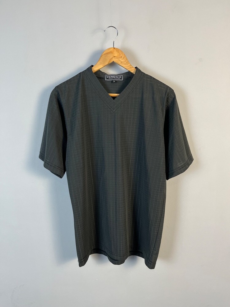 Versace Jeans Couture Vintage Grey Y2K AvantGarde Tee for Men Italy Size M
