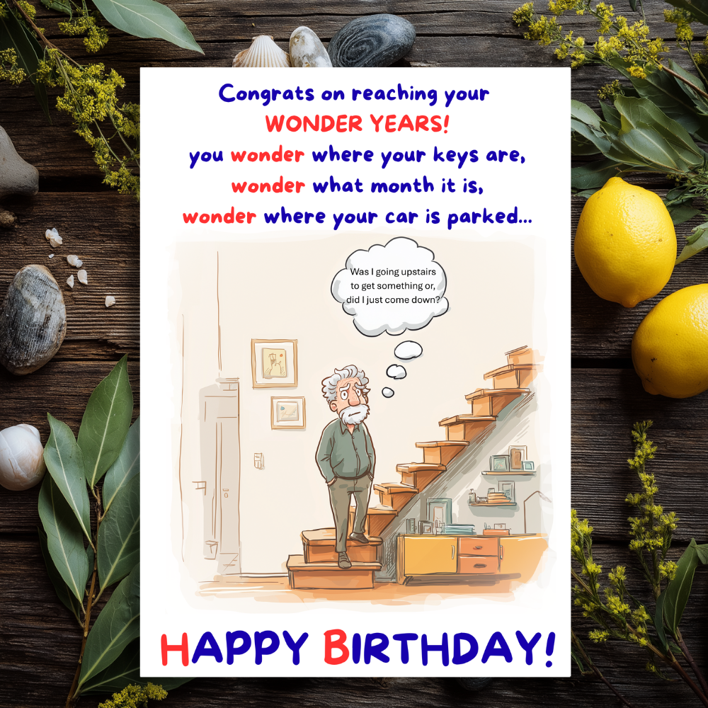 Happy Birthday Card Welcome To Wonder Years Funny Humour Joke Open Male For Him