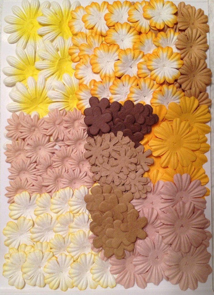 178 Flowers petals Lot Assorted Fall Mulberry Paper handmade autumn earthtone 23