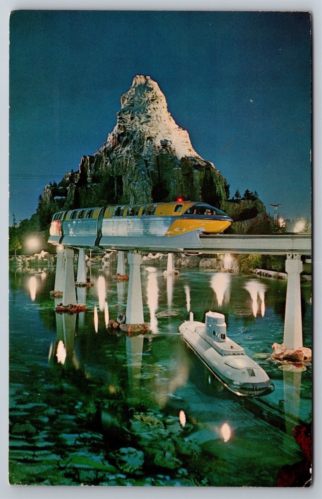 Matterhorn Bobsled Ride Vintage Disneyland Magic Kingdom Postcard Anaheim California Y3