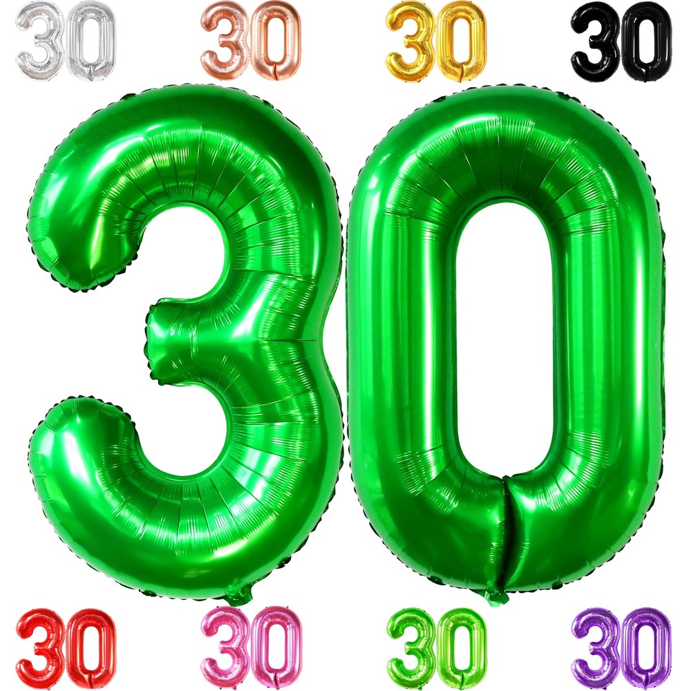 KatchOn 40 Inch Dark Green 30 Balloon Numbers for Birthday Party Decor