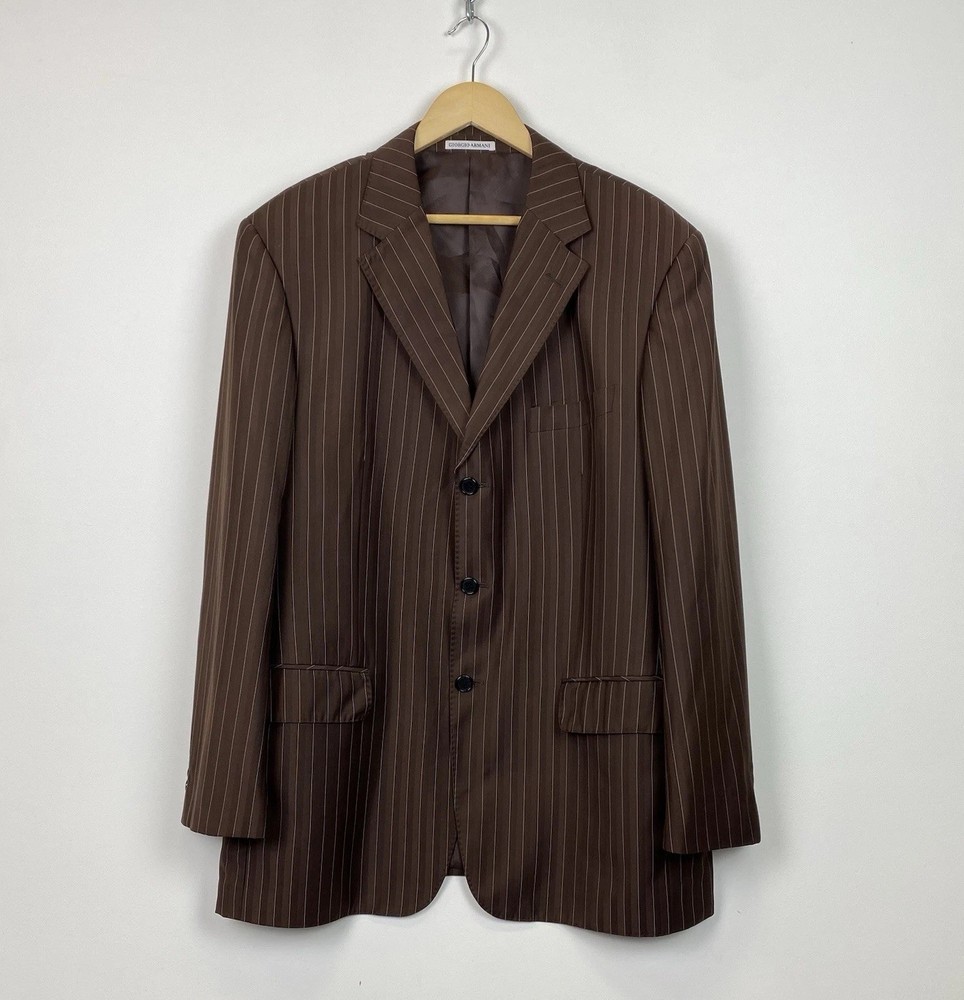 Giorgio Armani Le Collezioni Men's Suit Set with Blazer Trousers Belt Size 58