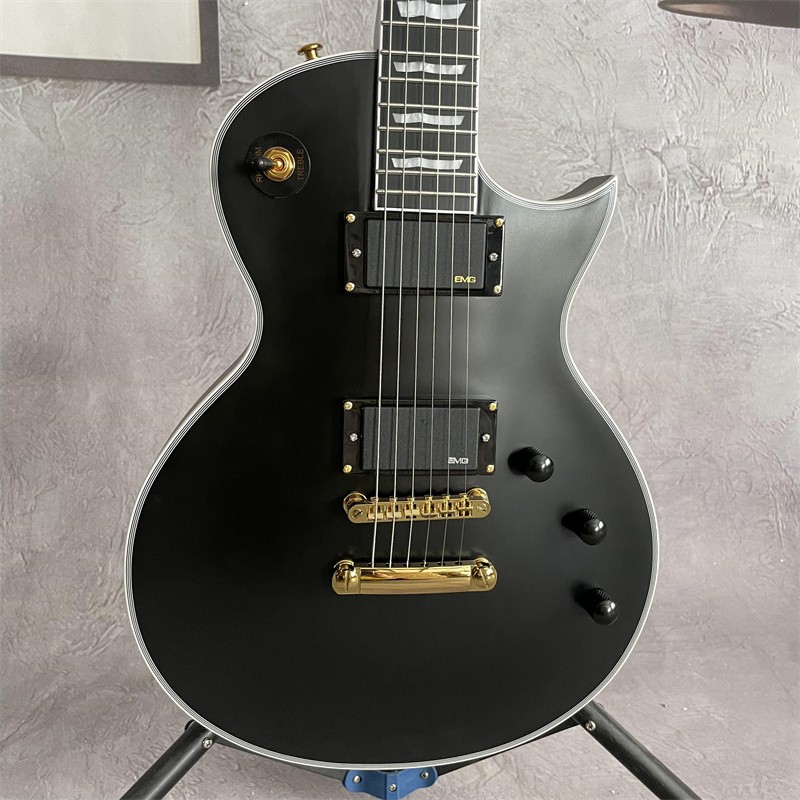 Black LP Electric Guitar 6 String Mahogany Body & Neck Gold Part