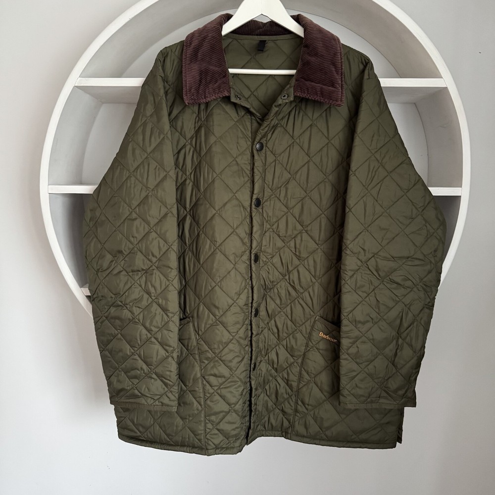 Men's Barbour Liddesdale Quilted Green Olive Jacket XXL 2XL