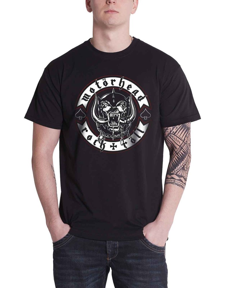 Motorhead England War Pig Biker Badge Band Logo Official Mens Black Tee