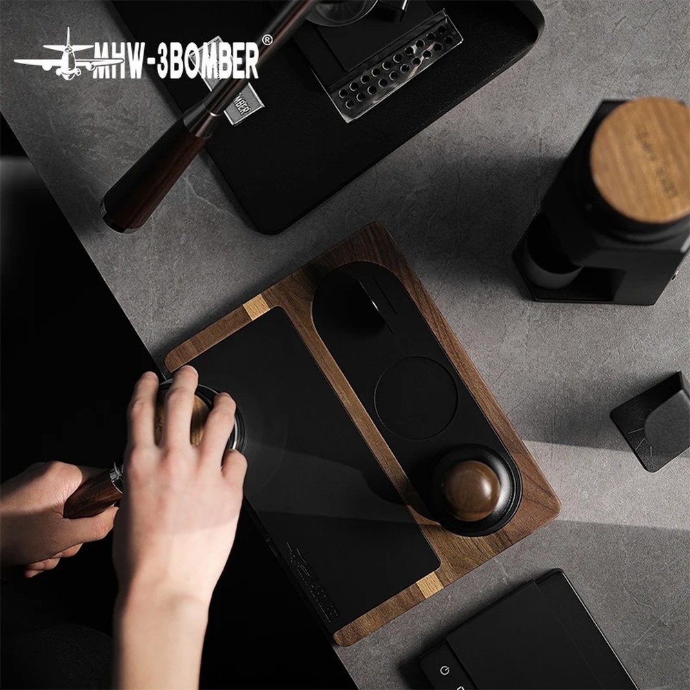 Wooden Silicone Espresso Tamper Mat for 51-2.28 in Portafilter