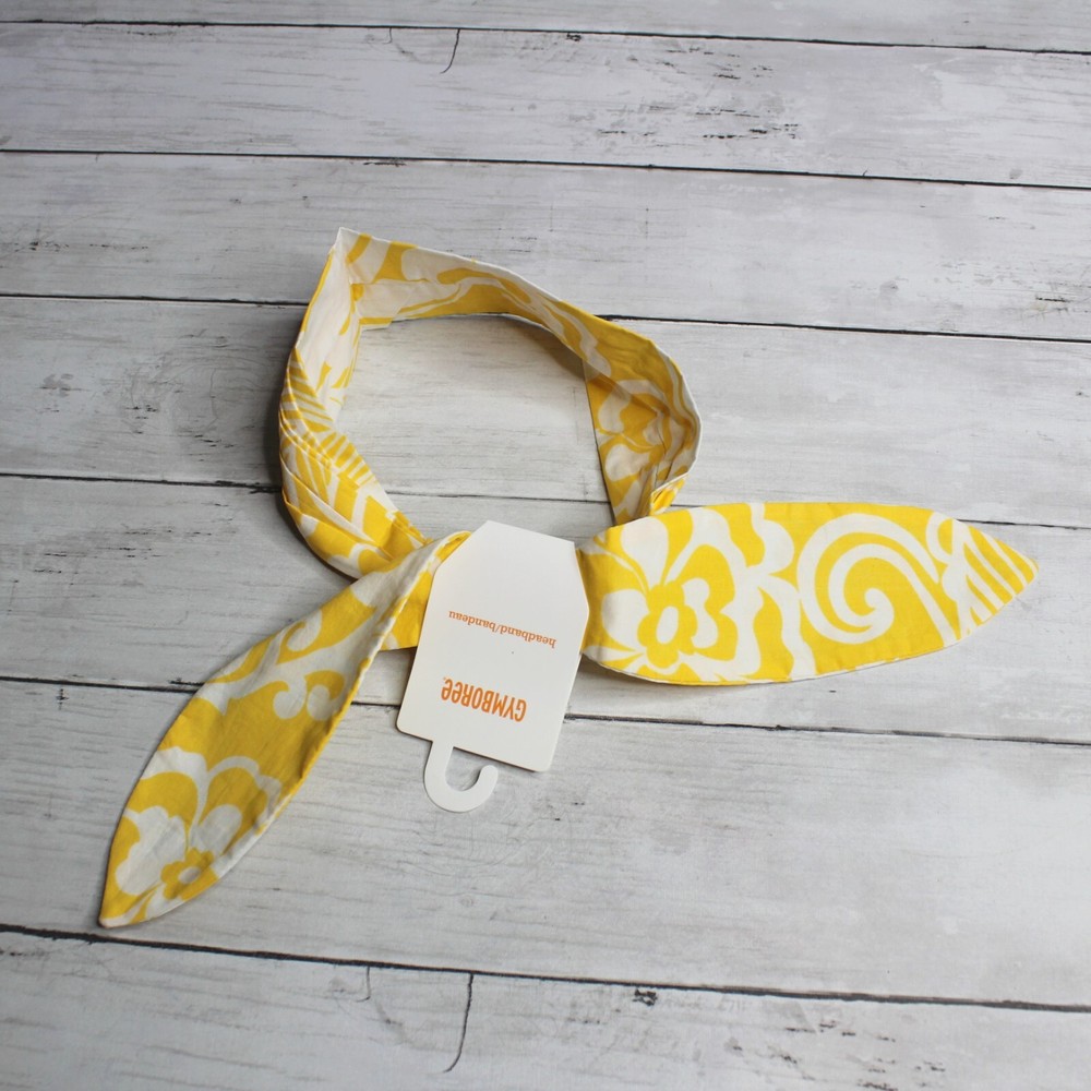 Gymboree Girls Retro Wide Headband Yellow White Butterfly One Size