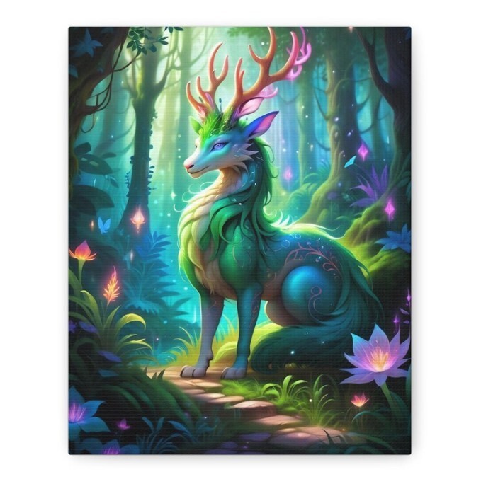 Enchanted Grove Stag Fantasy Wall Art for Home Decor