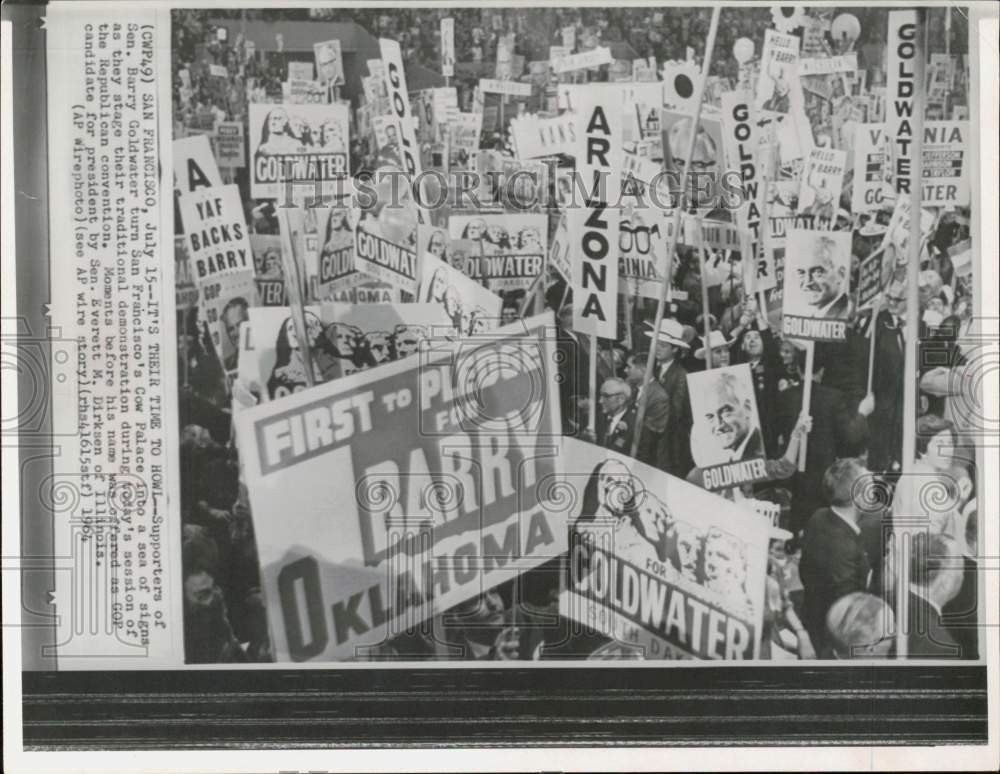 1964 Press Photo Barry Goldwater Supporters at Republican Convention - lrp95056