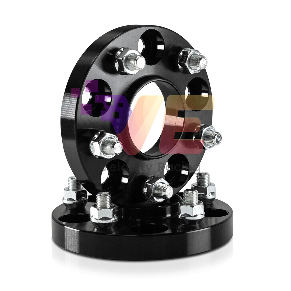 5X114.3 Wheel Spacers 6061-T6 Hubcentric Black 67.1 CB 12X1.5 Thread 20mm Thick