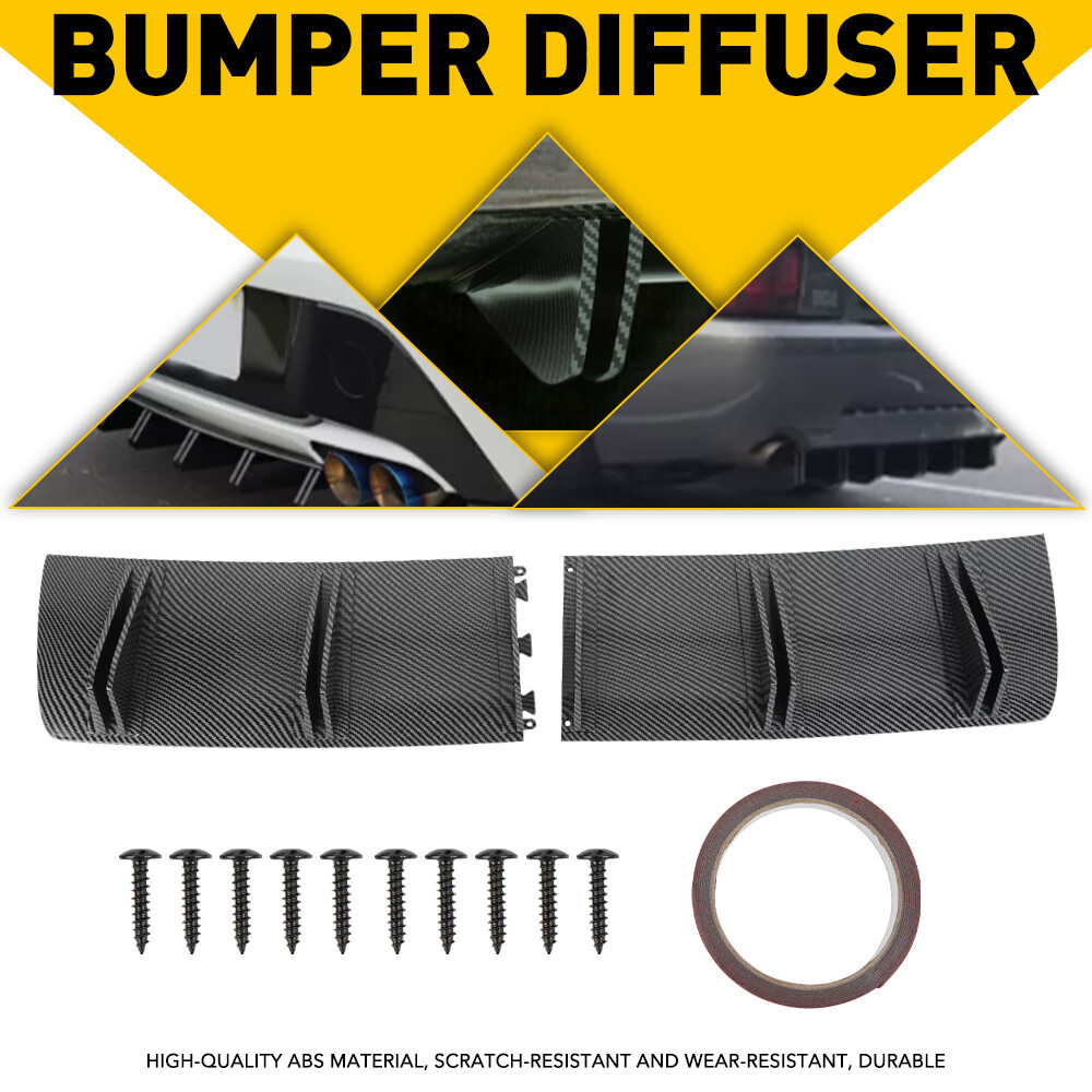 Carbon Fiber Rear Bumper Lip Diffuser Shark Fin Wing For Nissan