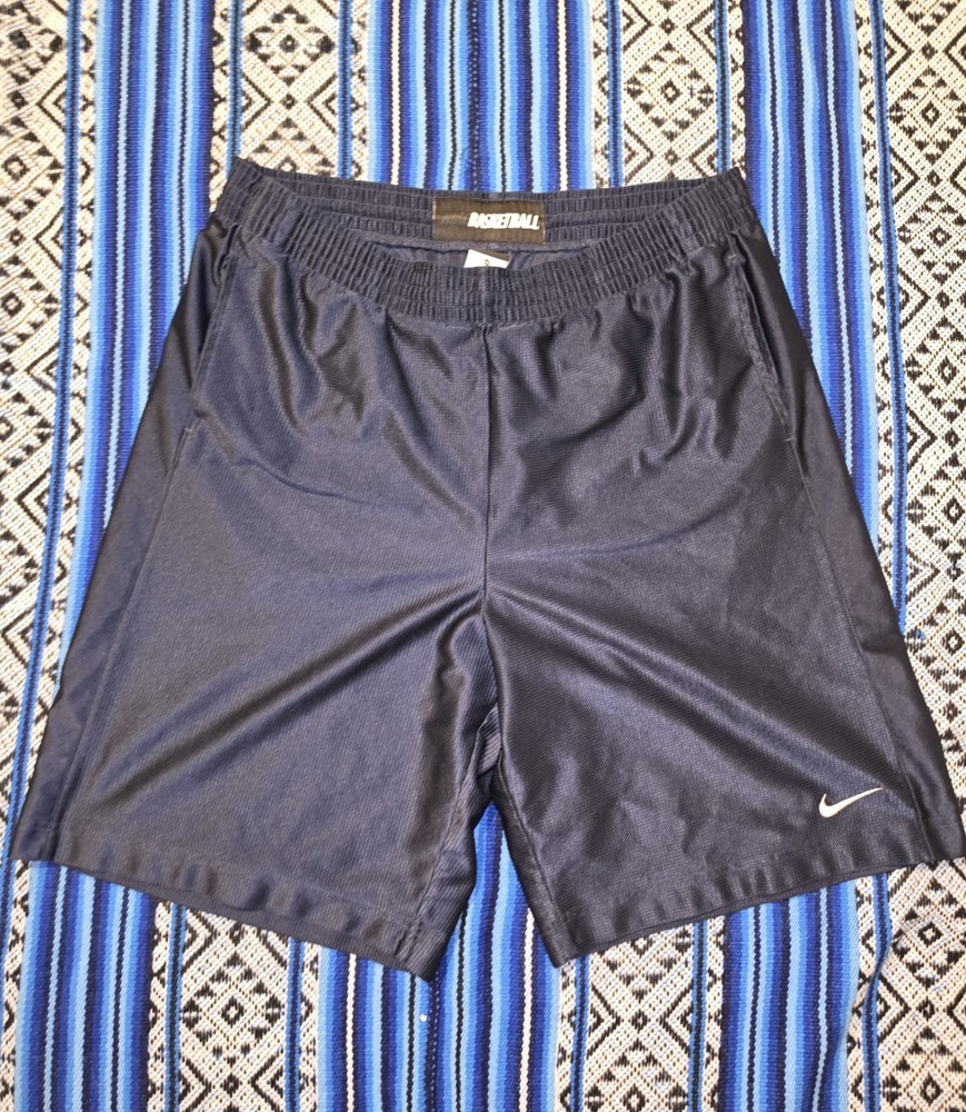 Vintage Y2K Nike Baggy Dazzle Basketball Shorts - Navy Blue - XL