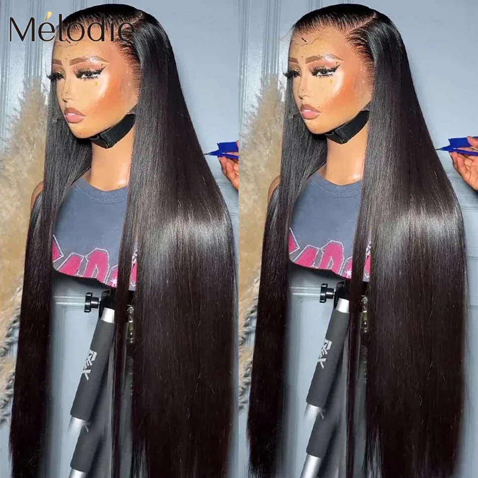 Straight HD Lace Front Human Hair Wig 5x5 Glueless Transparent Pre Plucked