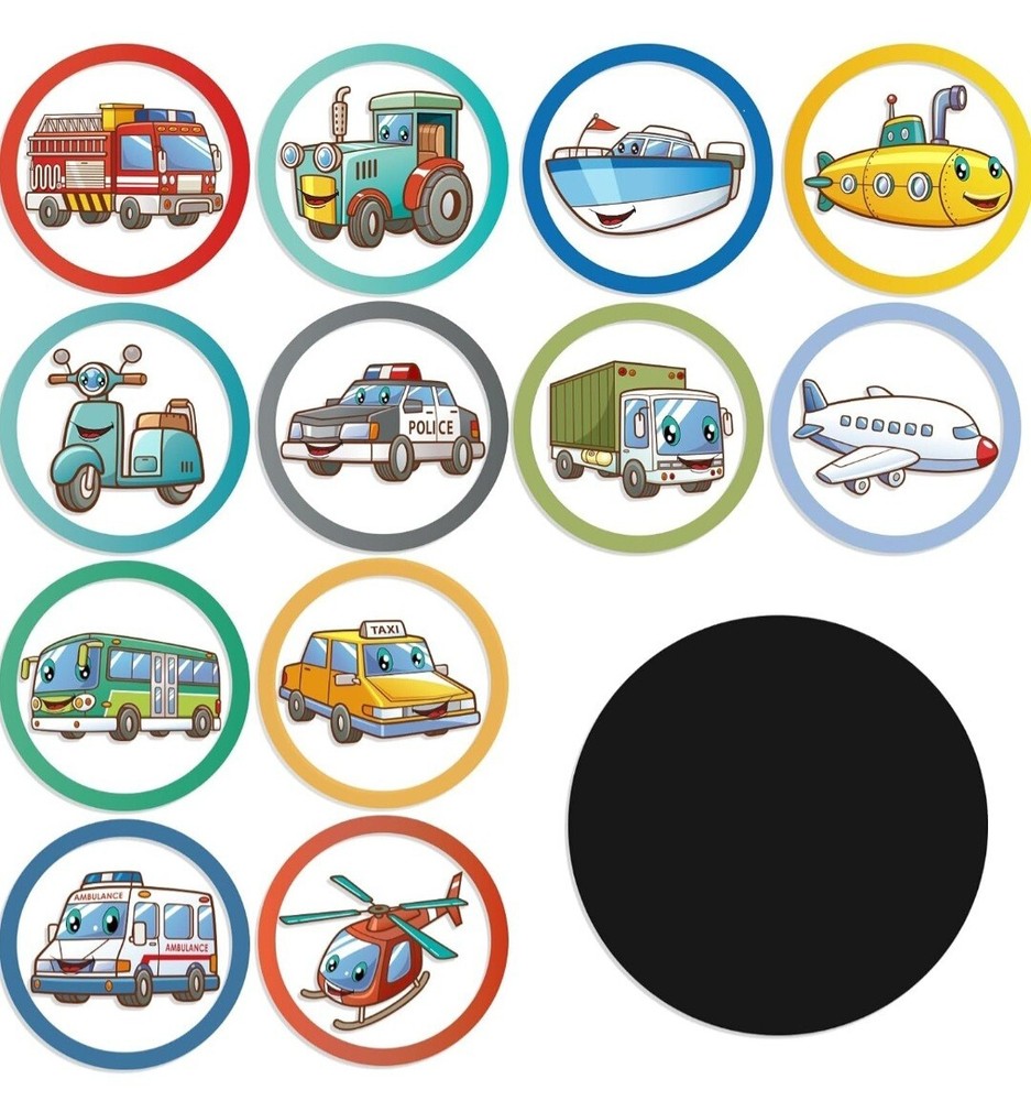 11 PCS Potty Training Stickers Training Toilet Stickers Color Changing VEHICLES