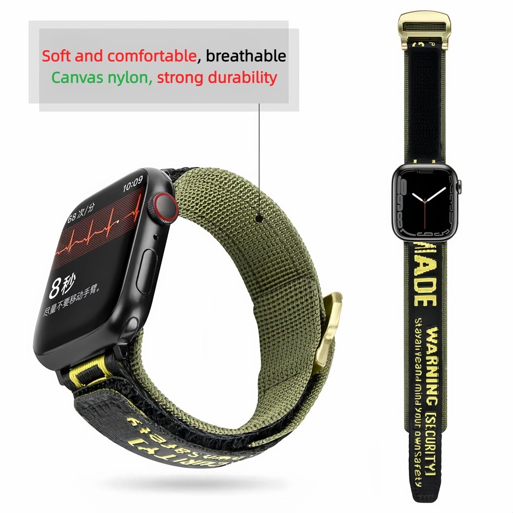Outdoor two-section  nylon strap for Apple Watch 10 9 8 7 SE  Ultra 2 40/46/49mm