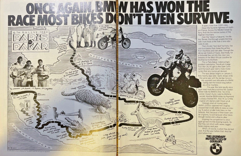 Vintage 1984 BMW Motorcycle Magazine Ad
