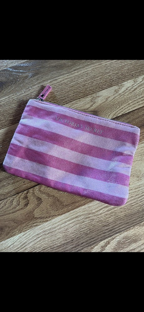 Victoria Secret Makeup Bag Pink with Pink Stripes USED BRAND NEW CONDITION!!!
