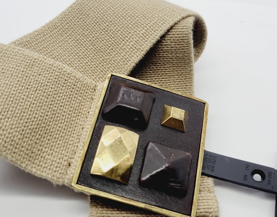 Alfani WIDE Fabric Stretch Belt Women's Medium Large Linen 28 in