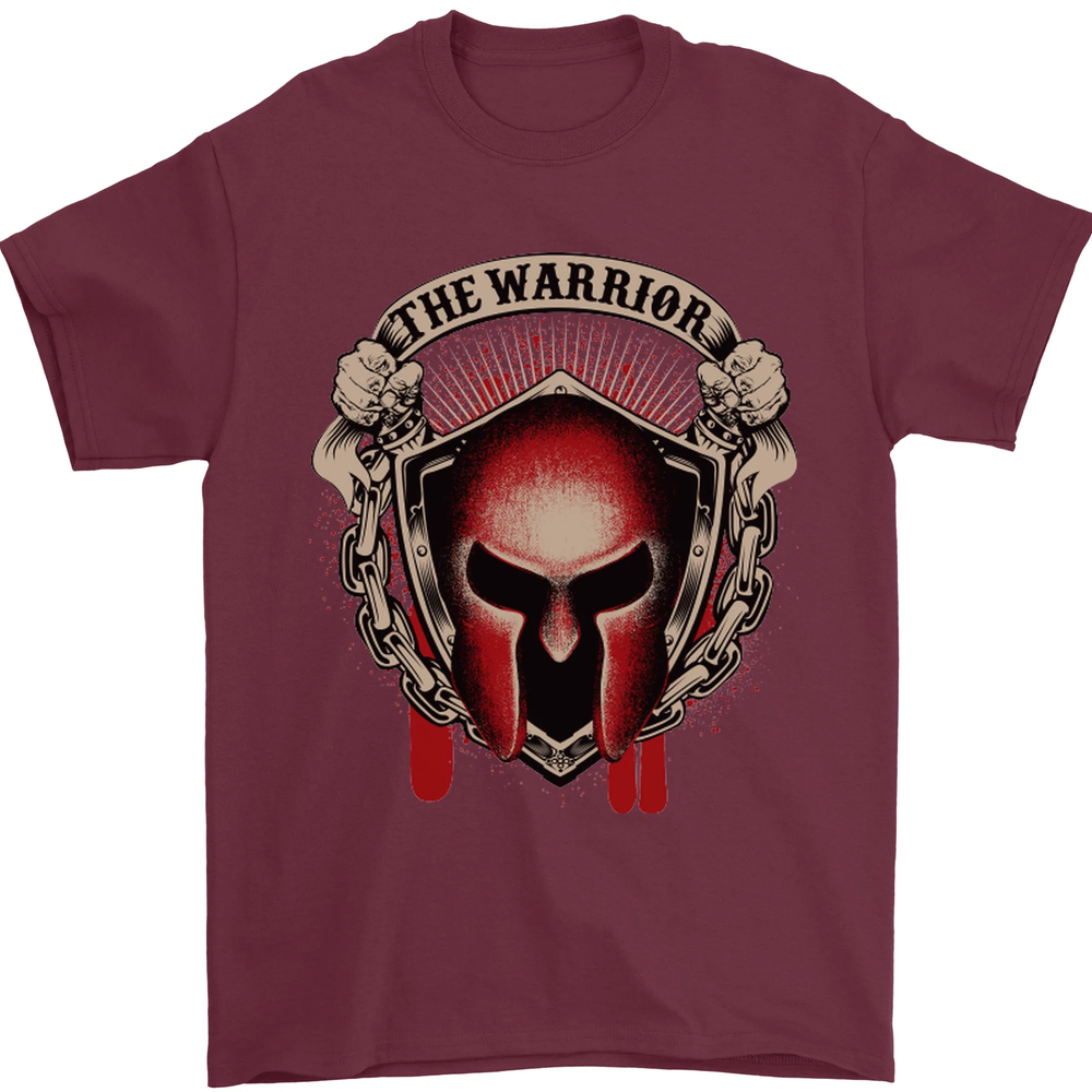 The Warrior Gym Spartan Helmet Bodybuilding Mens T-Shirt 100% Cotton