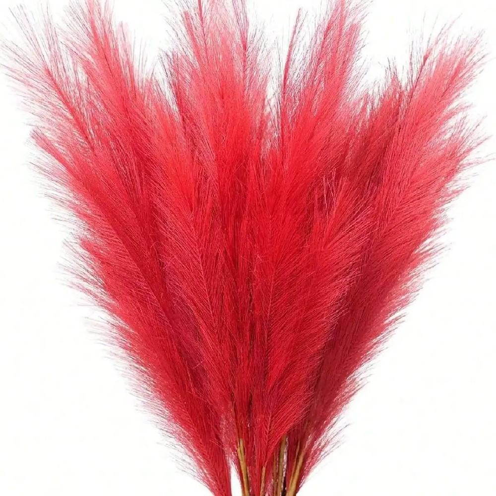Red Artificial Reeds 55cm Tall Faux Pampas Grass for Wedding & Party Decor