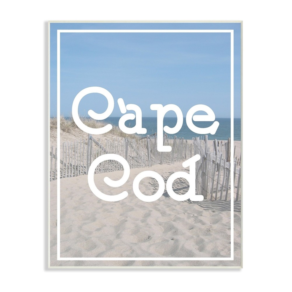 Stupell Cape Cod Beach Typography Vintage Wall Plaque Art
